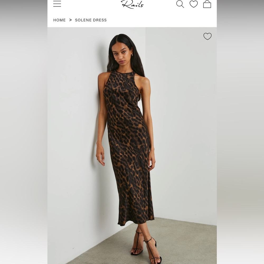 Rails Brown Leopard Print Midi Dress